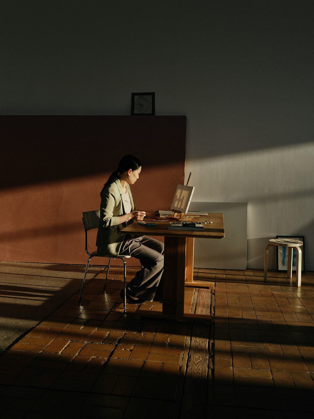thriller writer at desk