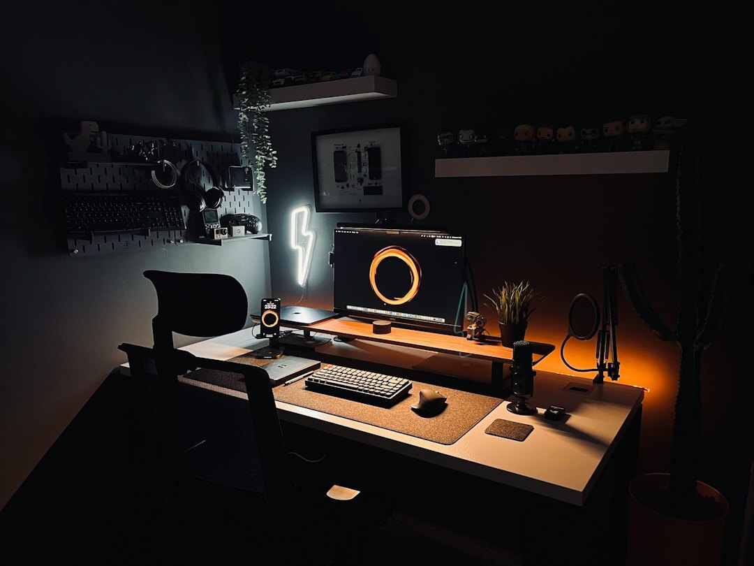 mystery writer desk setup